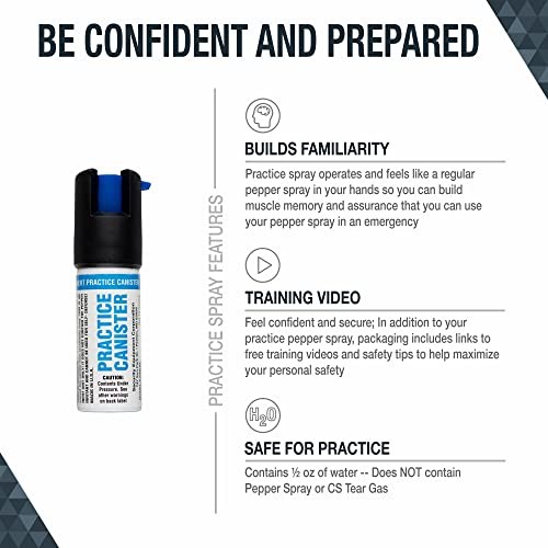 SABRE Practice Pepper Spray Keychain Free Design 10 ft Range Safety Training