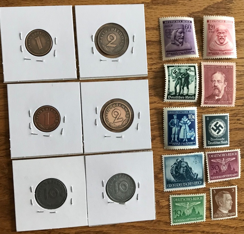 Third Reich stamps and coins