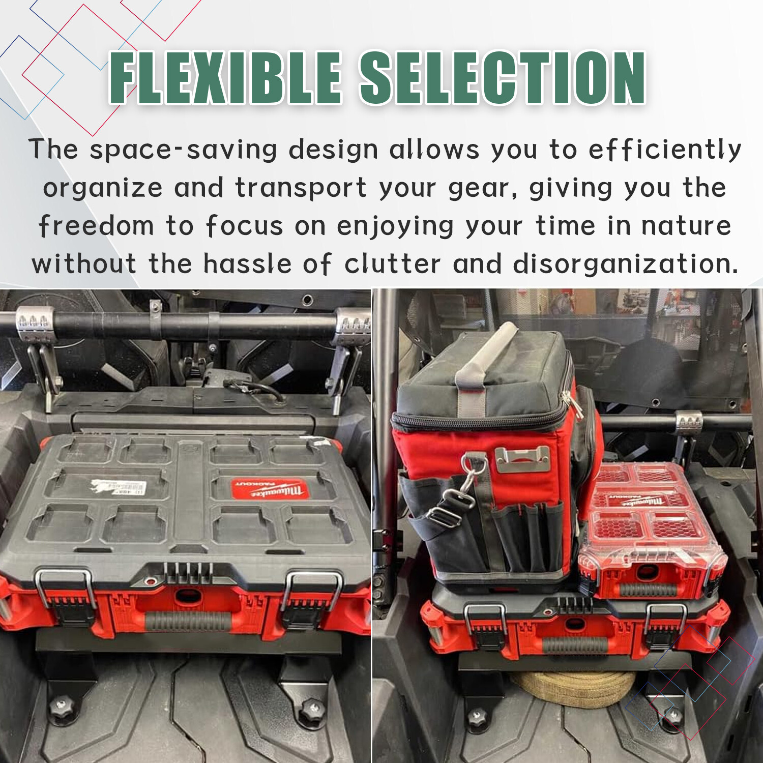 Packout Mount For Milwaukee Packout for Polaris RZR XP1000/ Turbo/ Turbo S 2014+