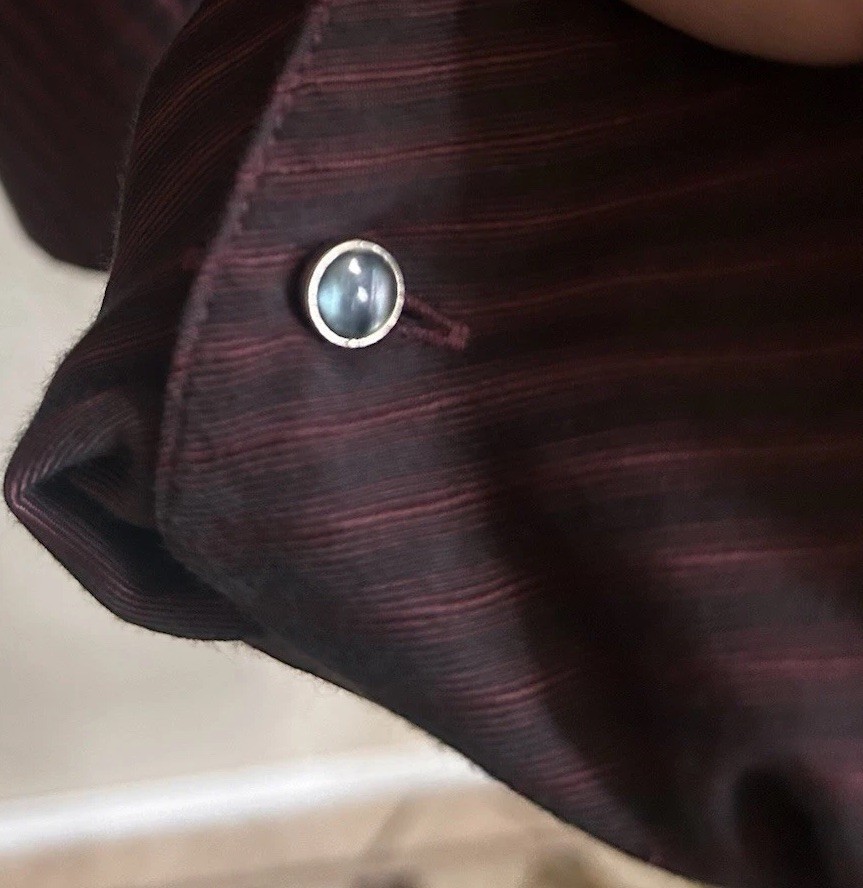 Perry Ellis Business Casual Stretch Burgundy Button Down Shirt M