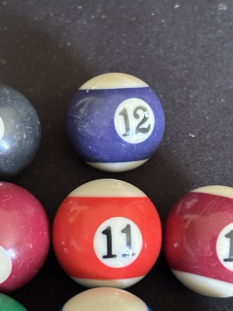 Billiard Pool Mini Balls Full Set 16pc Solid Stripe Cue Replacement Game Parts