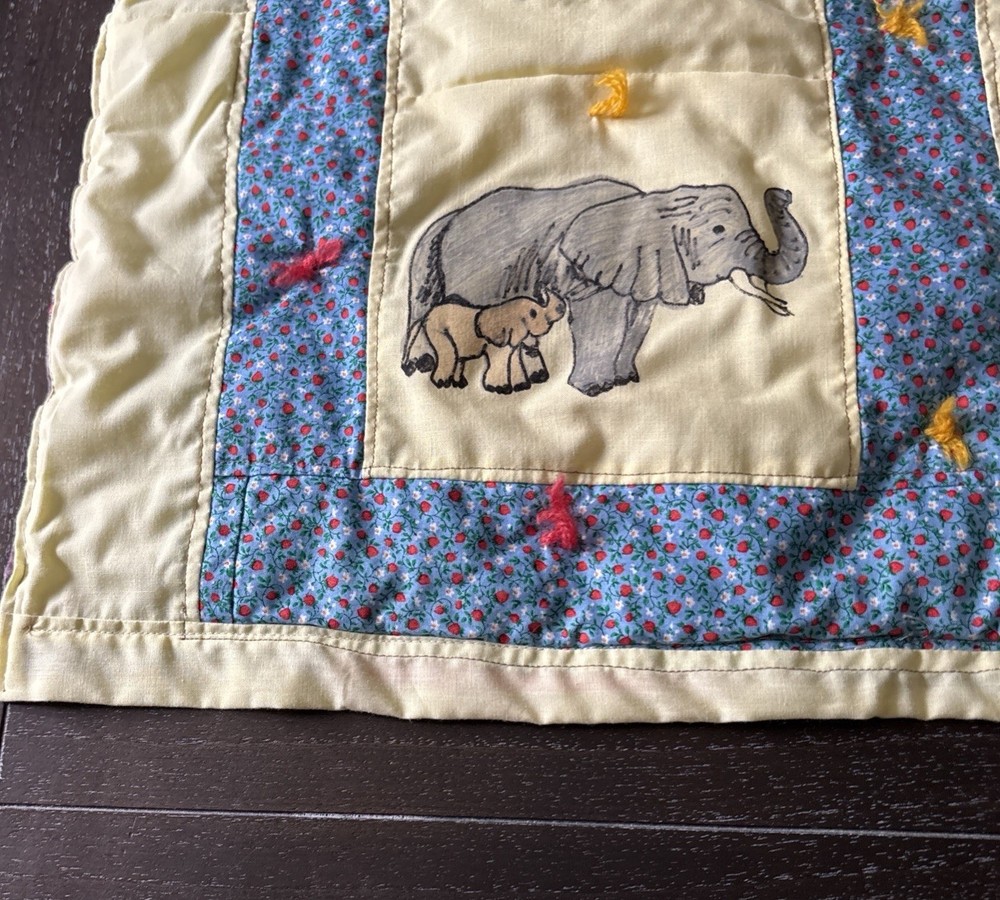 Handmade Quilt/Throw/Lap Blanket Animals Patchwork Squares, 48”X 36”.