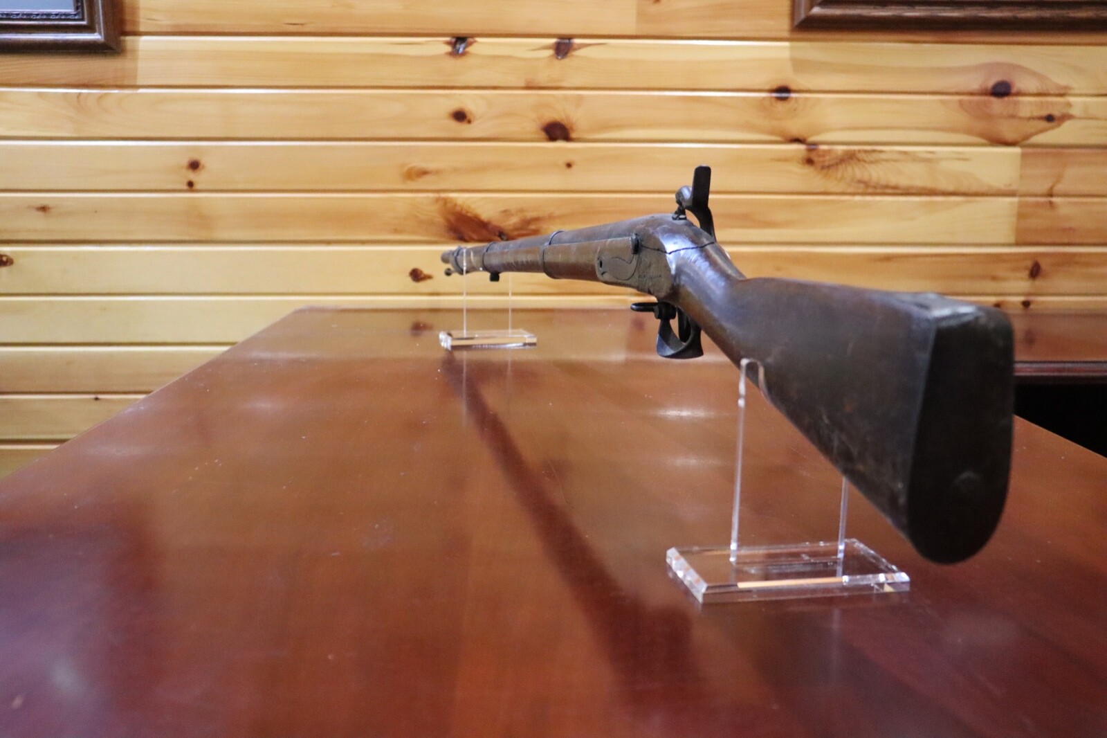 Acrylic Rifle Display Stands Tall 7.5" or Short 5" Acrylic and Made in USA