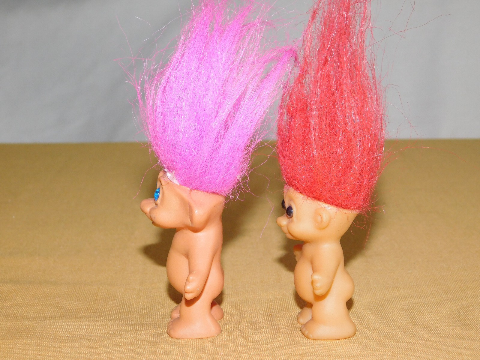 VINTAGE TOY 2 MADE IN KOREA TROLL DOLLS 2 1/4" HIGH