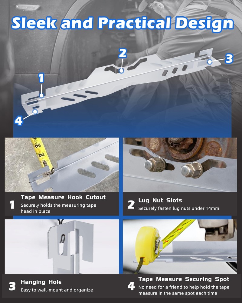 Toe Alignment Tool Plates 2pcs Wheel Alignment Tool Includes Two 5m Metal Tap...