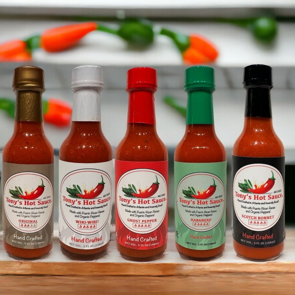 Tony's Handcrafted Hot Sauce-  5 Bottle Set