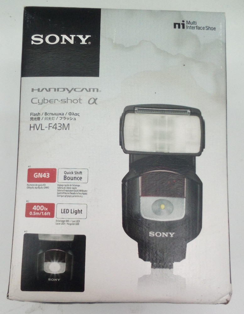Sony HVLF43M High Power Flash with Quick Shift Bounce (Black) - AS PICTURED