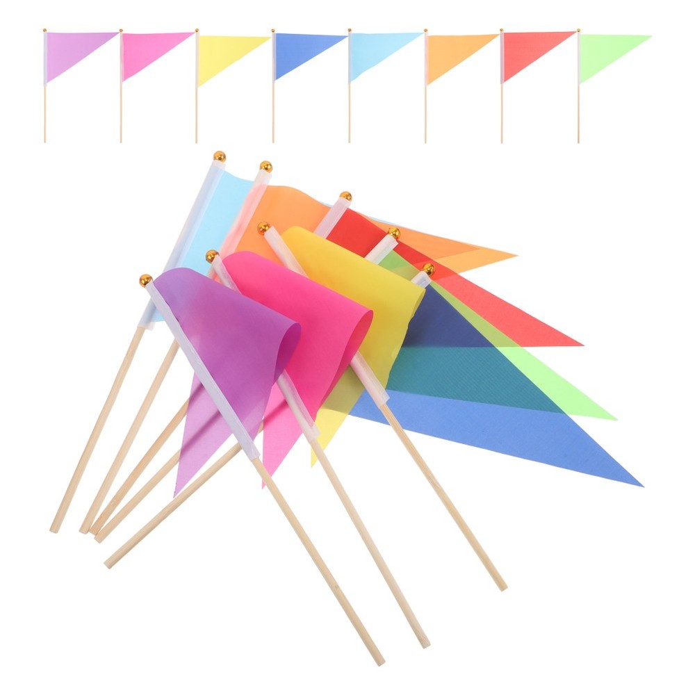 16pcs Triangular Marking Flags, Lawn Marker Flags High Visibility for Lawn and