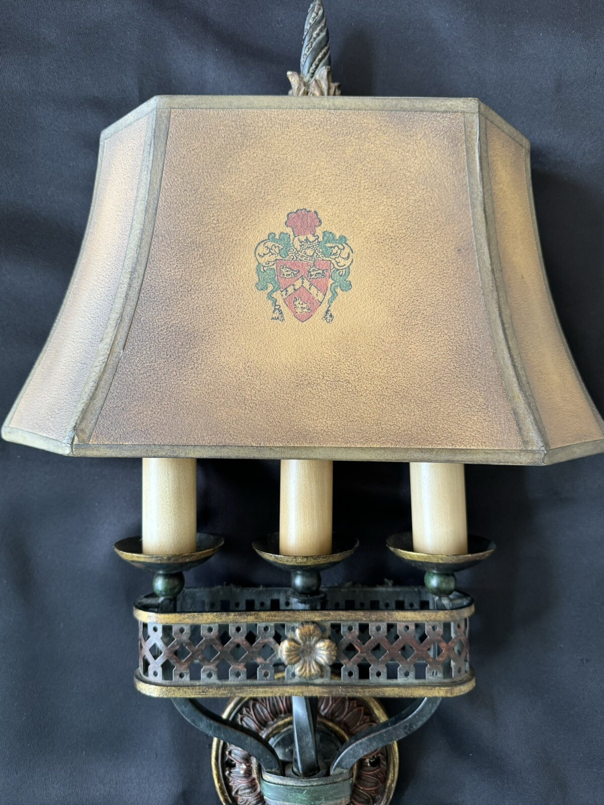 SINGLE - Fine Art Lamps Chateau Mediterranean Tudor Rustic Iron Wall Sconce 29”