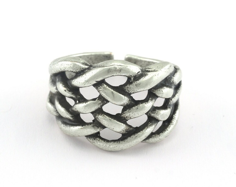 Adjustable Ring Antique Silver Plated Brass (18mm 7.5US inner size) 3208 ring2