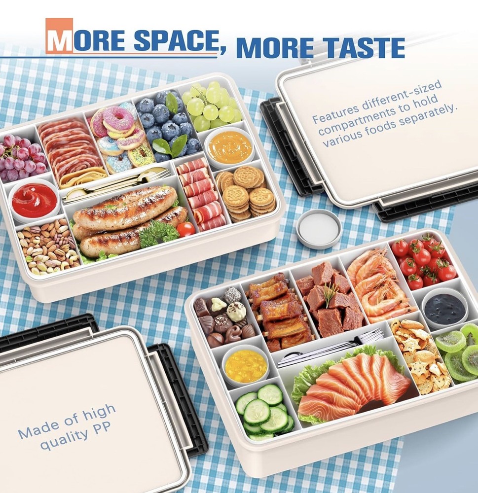 Chilled Divided Serving Tray Snackle Box Container with Ice Pack