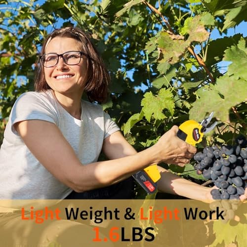 21v Electric Pruning Shears, 1.6" (40mm) Cutting Diameter Pruning Shears for