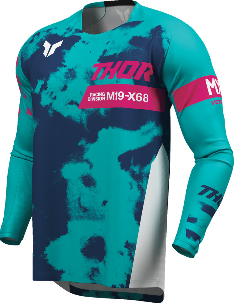 Thor 2026 Launchmode Bleach Motocross Jersey White/Aqua