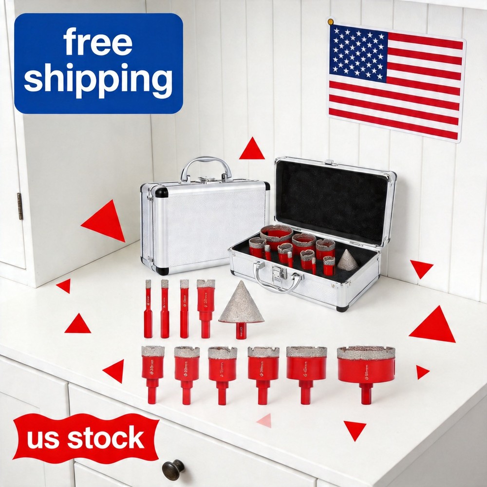 Diamond Hole Saw Kit with Chamfer Drill Bit – Evacuate Brazed Core Drill Bits