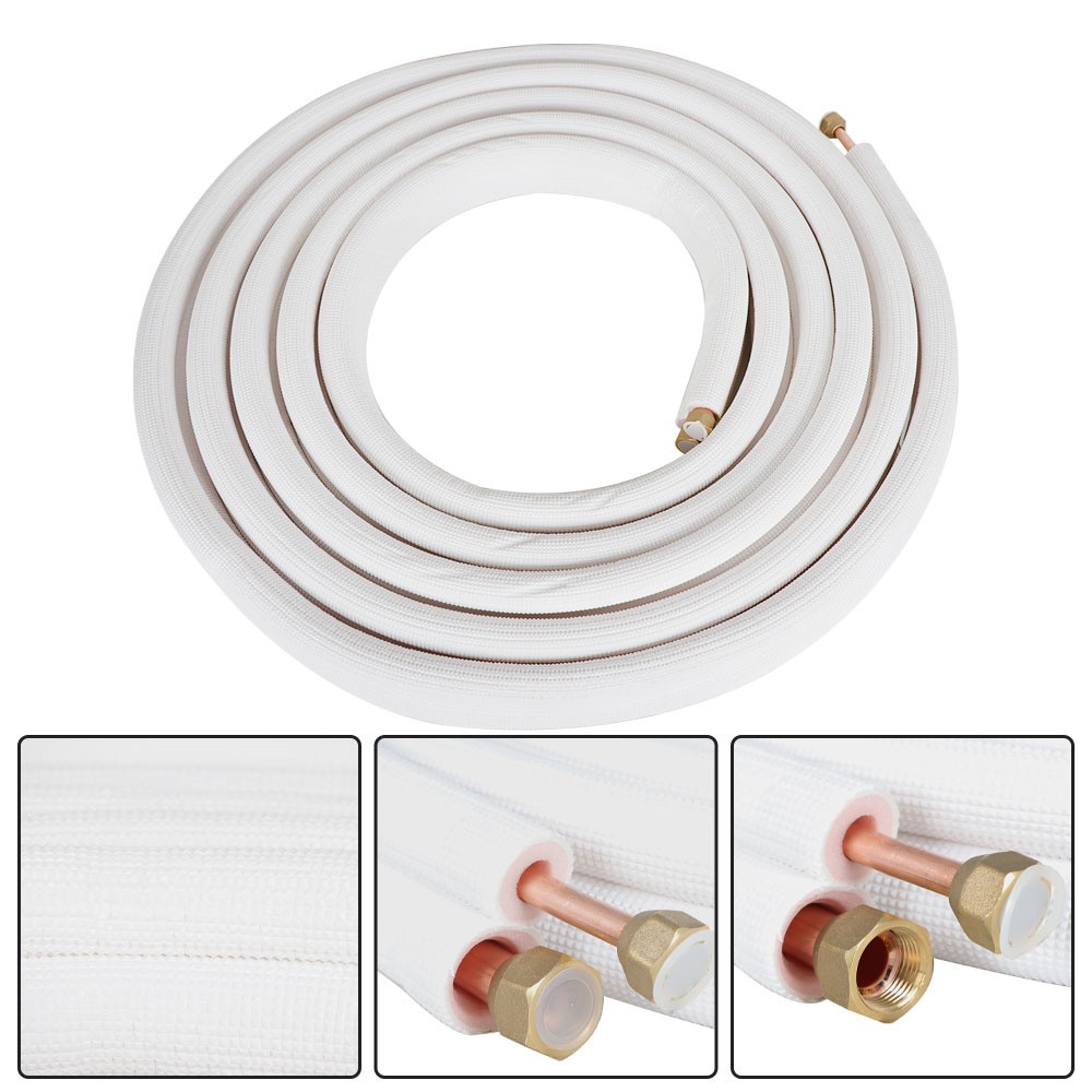 25 Ft 3/8" & 5/8" Mini Split Line Set Cooling Connection Pipe Install Kit