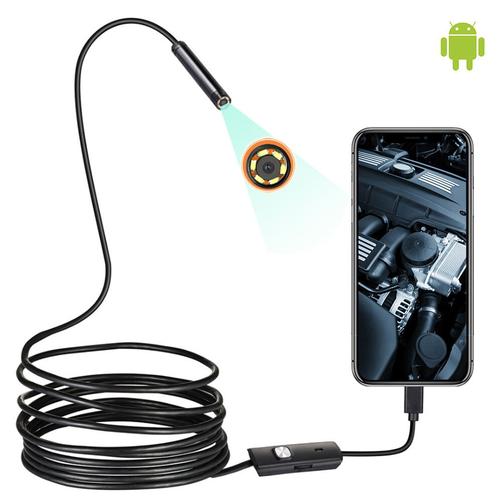 6LED USB Snake Endoscope Borescope HD Inspection Camera Scope for Android Type C