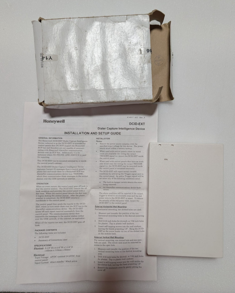 DCID-EXT Dialer Capture Device, compatible with Honeywell radios