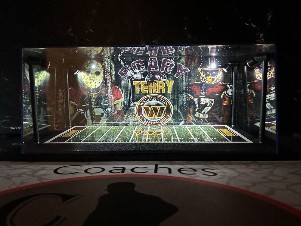 Terry McLaurin Custom 2 Mini Helmet display case with LED lights - Commanders