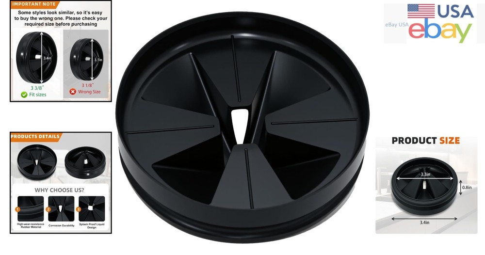 3 3/8" Garbage Disposal Splash Guard for InSinkErator Evolution - Easy Install