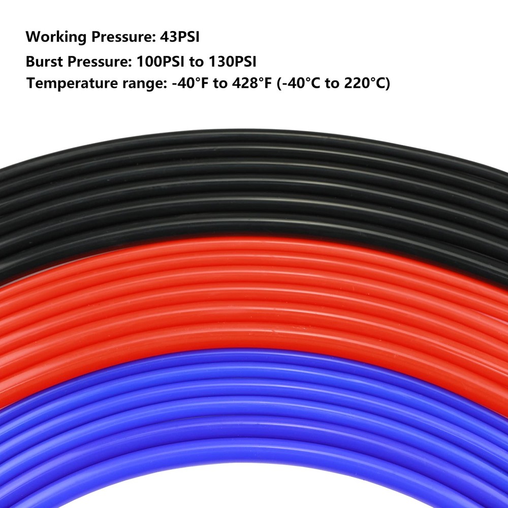 Ucreative 5FT ID 1/4" (6mm) High Temperature Silicone - 5FT, Black