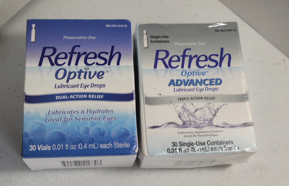 Refresh Optive & Advanced Lubricant Eye Drops 60 Single Use Vials 09/2026