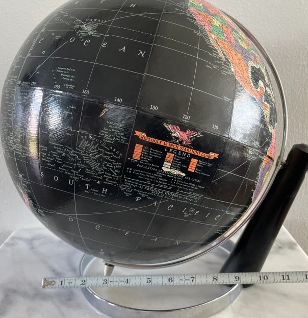 VTG MCM Replogle Starlight Globe Black Maps Atlases World & Celestial