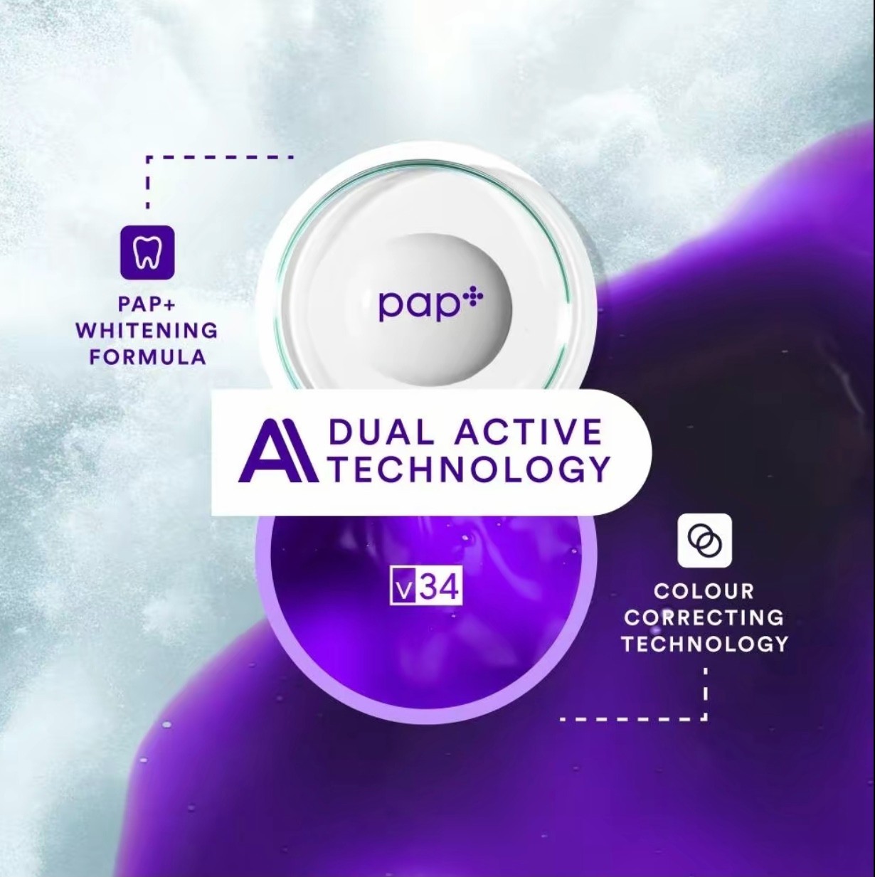 Hismile V34 Whitening Strips, Teeth WhiteningStrips, Purple Tooth Whitening