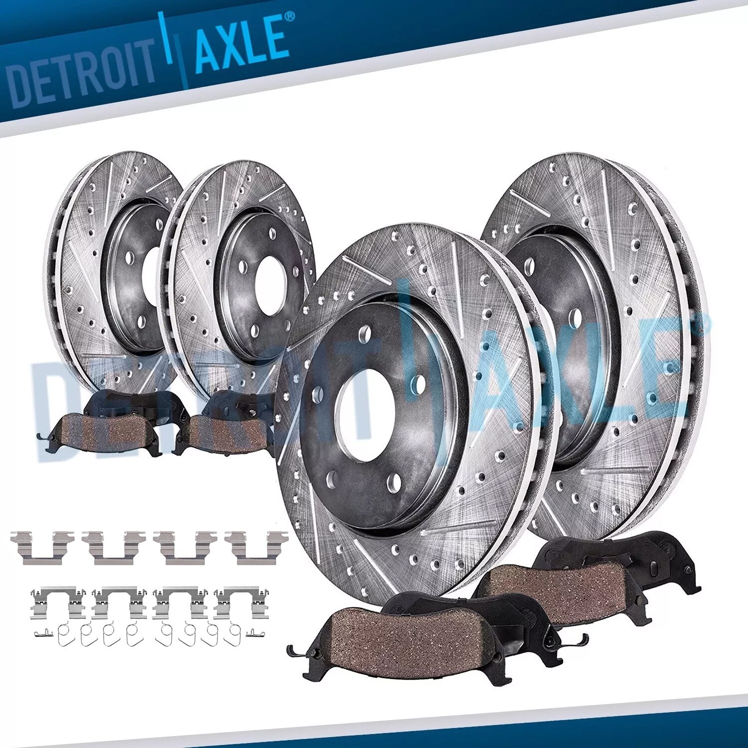 8pc Front Rear Drilled Disc Rotors Brakes Pads for 2014-2020 Nissan Rogue Sport