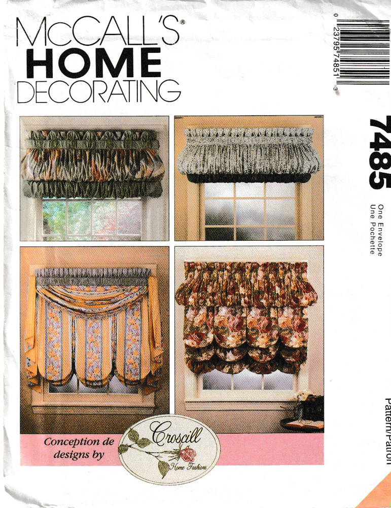 McCall's 7485 Croscill Curtain Collection Booklet