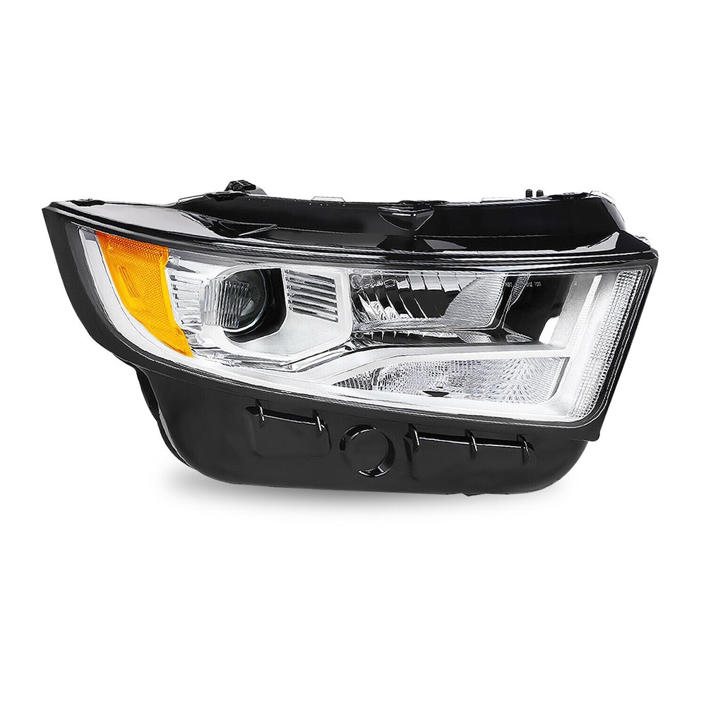Halogen Headlight For 2015-2018 Ford Edge Chrome with Bulb Right Passenger Side