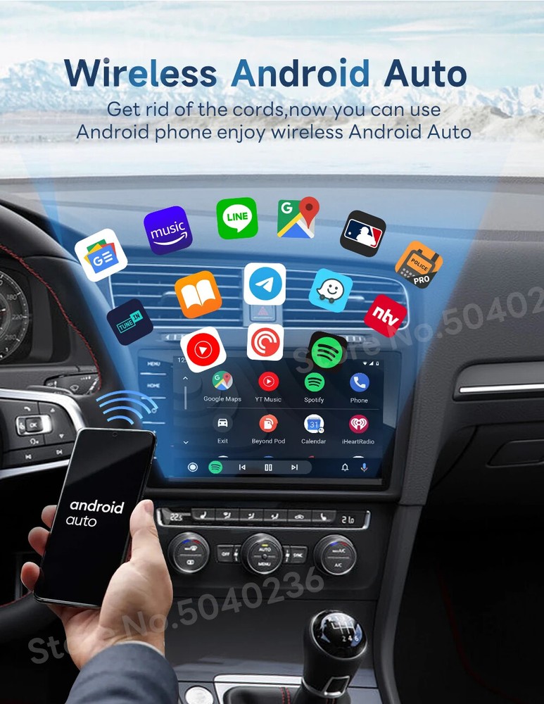 Mini Android Auto Wired Wireless Adapter Navigation Box 5G WiFi Auto-connect