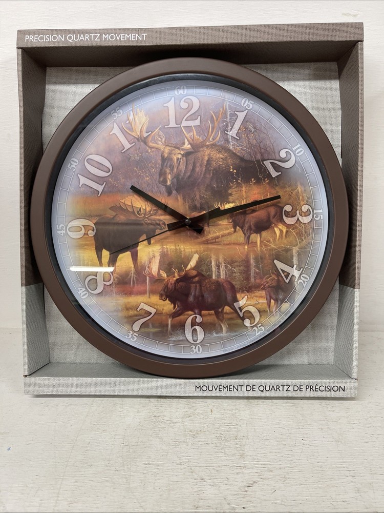 “ Moose Collage” Precision Quartz Movement Clock - New