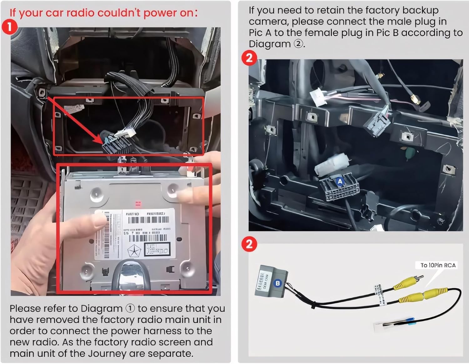 4+64G Car Stereo Radio For Dodge Journey 2011-2019 GPS Camera Carplay Android 13