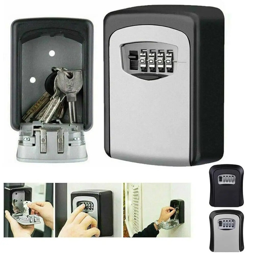 Key Lock Box for Outside-Combination Lockbox for House Key-Portable/Wall Mounted