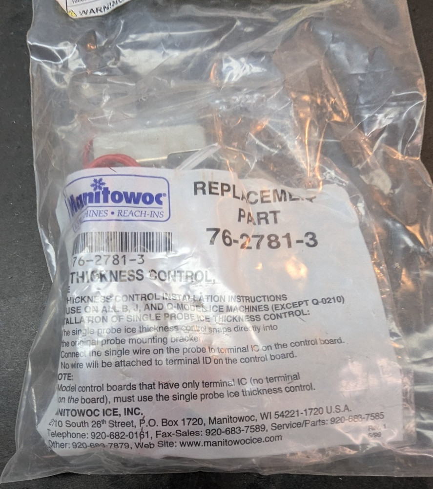 Manitowoc 76-2781-3 Ice Thickness Control Single NOS with Instructions