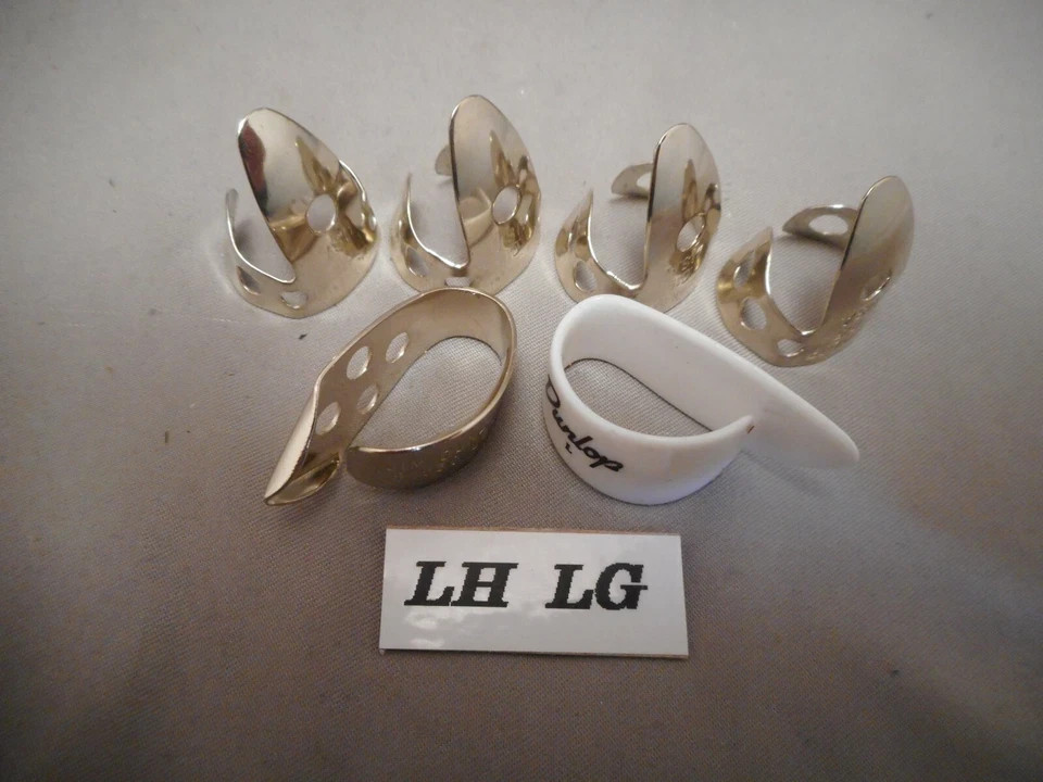 DUNLOP 6 PC LEFT HAND FINGERPICK SET- .018 W/2 THUMBPICKS