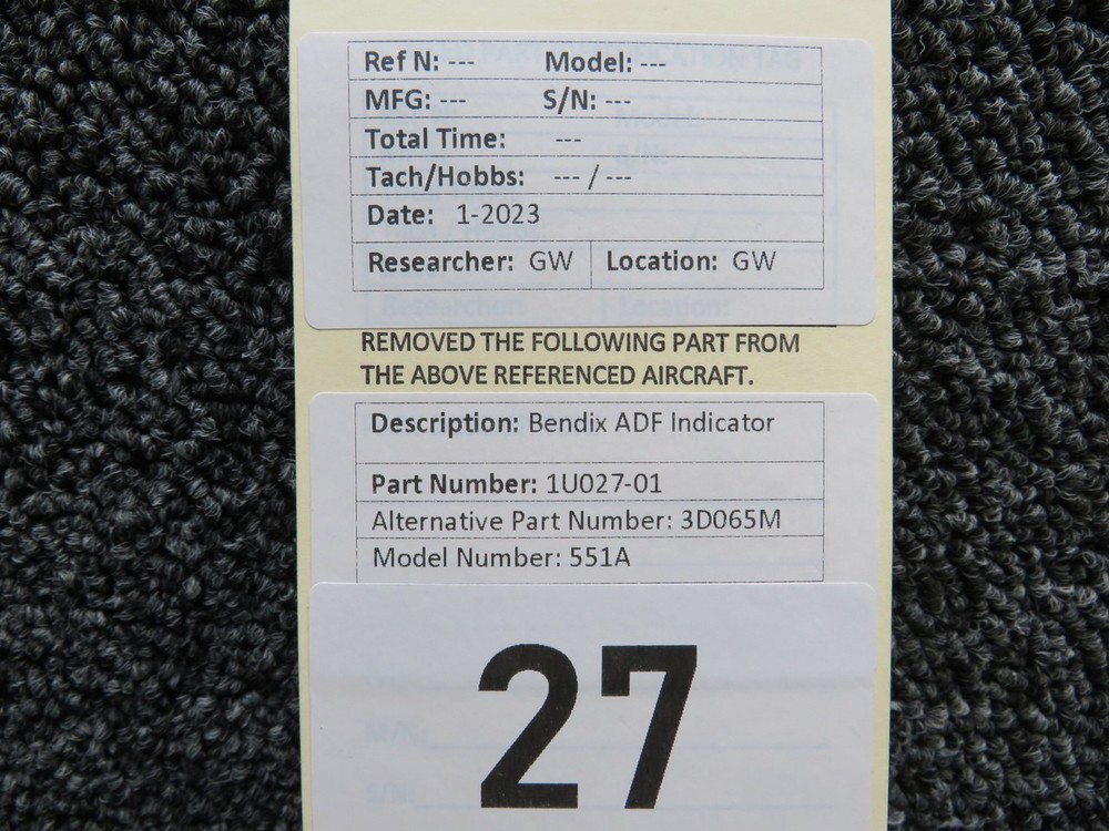 1U027-01 (ALT: 3D065M) Bendix 551A ADF Indicator