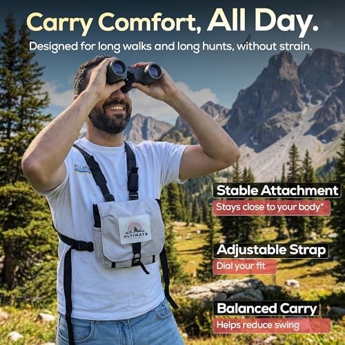 Binocular Harness Bag – Adjustable Chest Pack with Wide Opening, Zip Access,