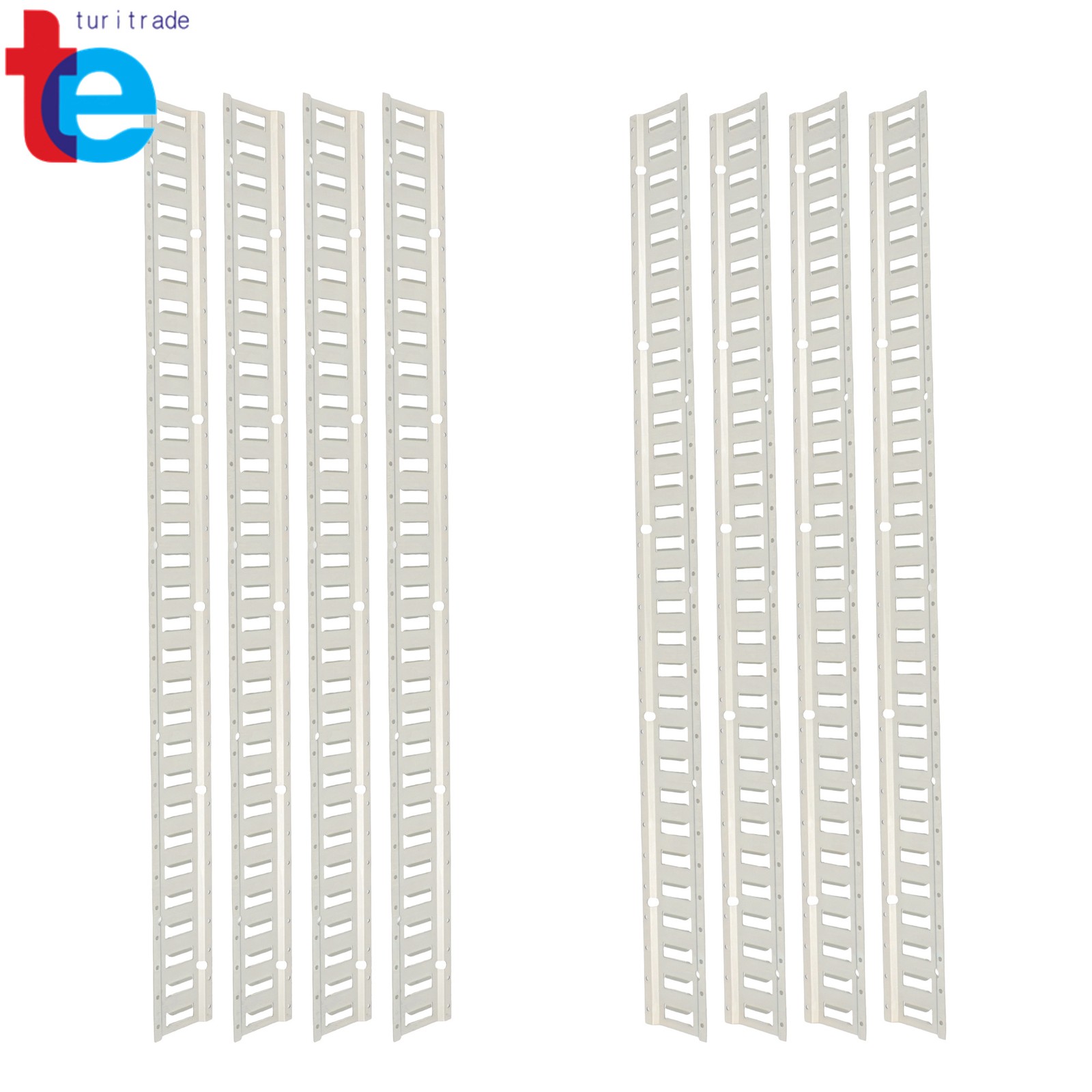 Set of (8) Galvanized Steel 5' Horizontal E-Track Rails for Trailer/Truck/Van