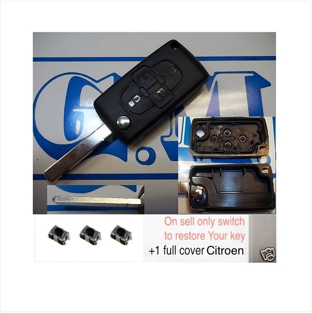 Cover Key Shell for Citroen C8 Remote Control and Other 4 Buttons +3 Switch