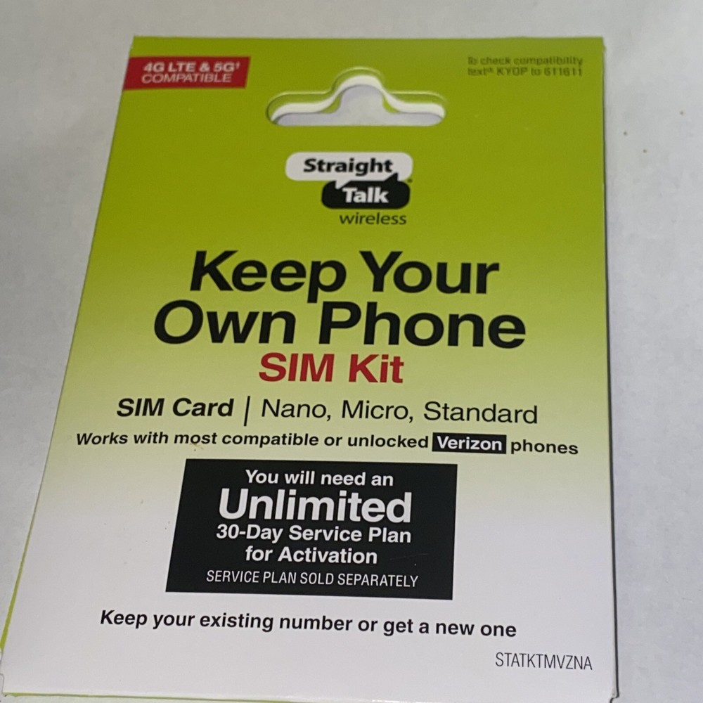 Straight Talk Micro Sim Card Or Standard CDMA
