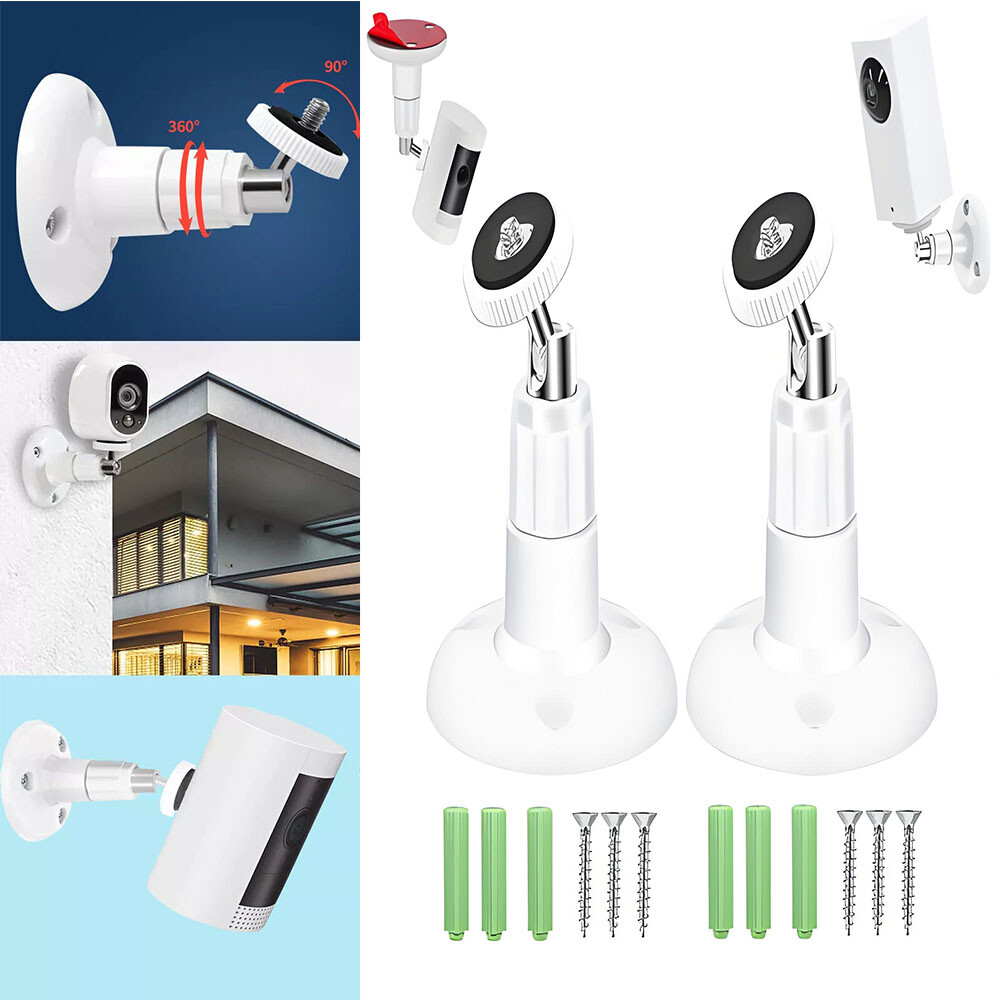 2pcs Universal Wall Mount Bracket for Security Camera with 1/4" Screw Connector