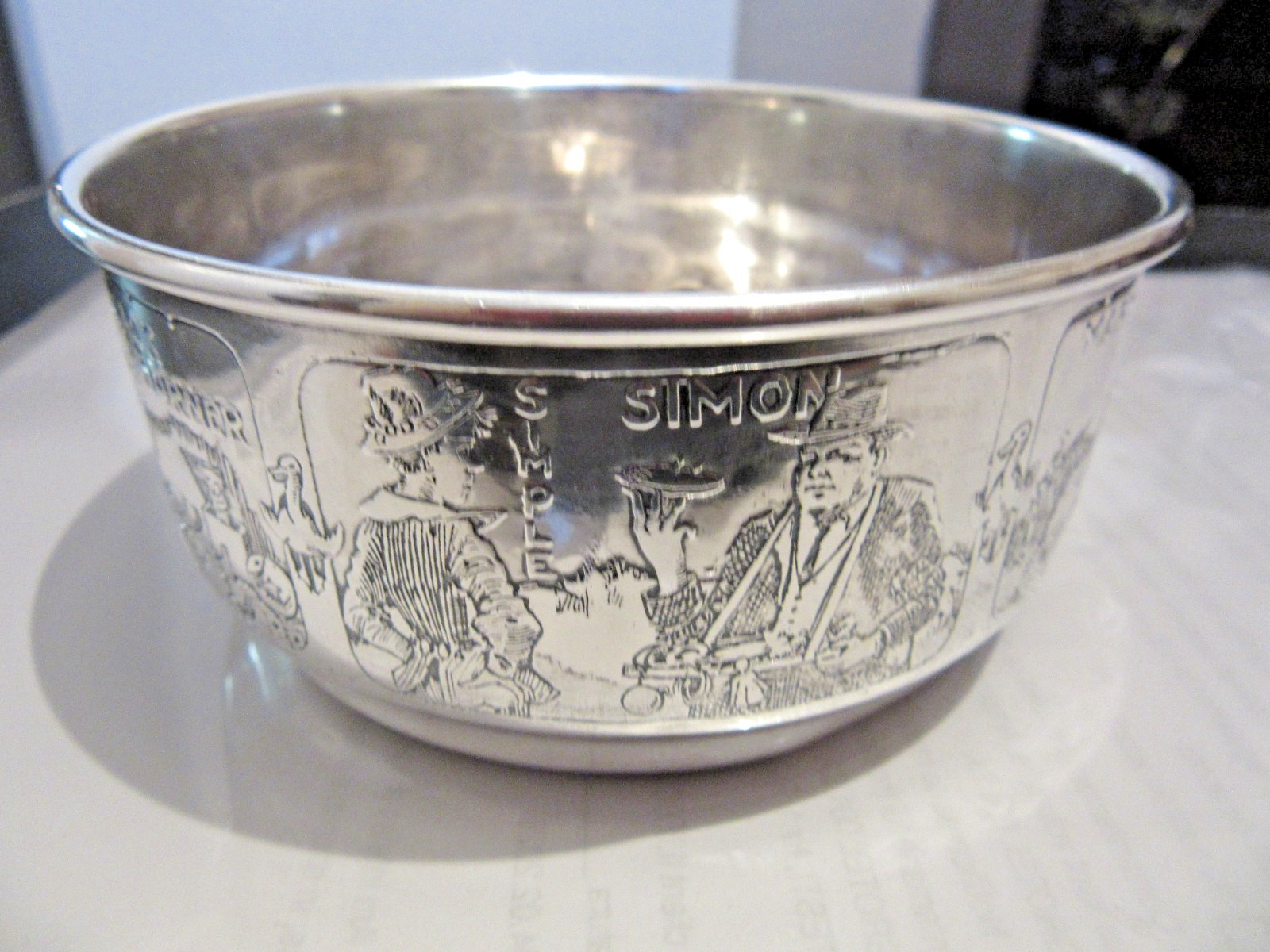 Kerr Sterling 1399 Baby Child Bowl With Engraved Stories Nursery Themes 5.1 Oz