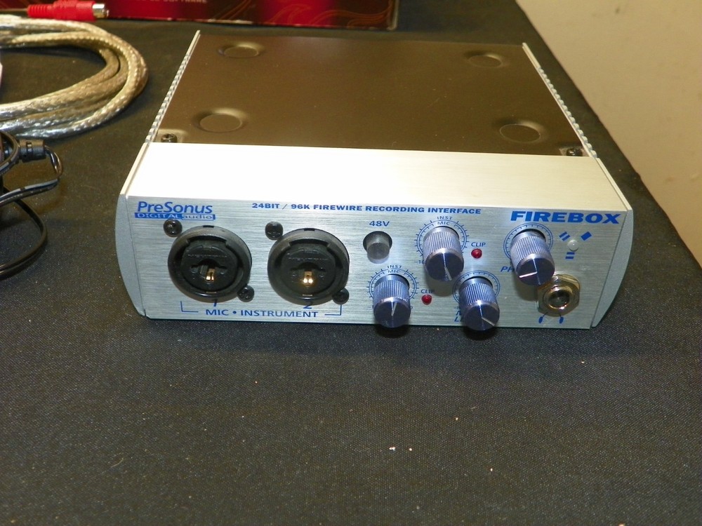 PreSonus Firebox Firewire Audio Interface With Power Adapter and MIDI Cables