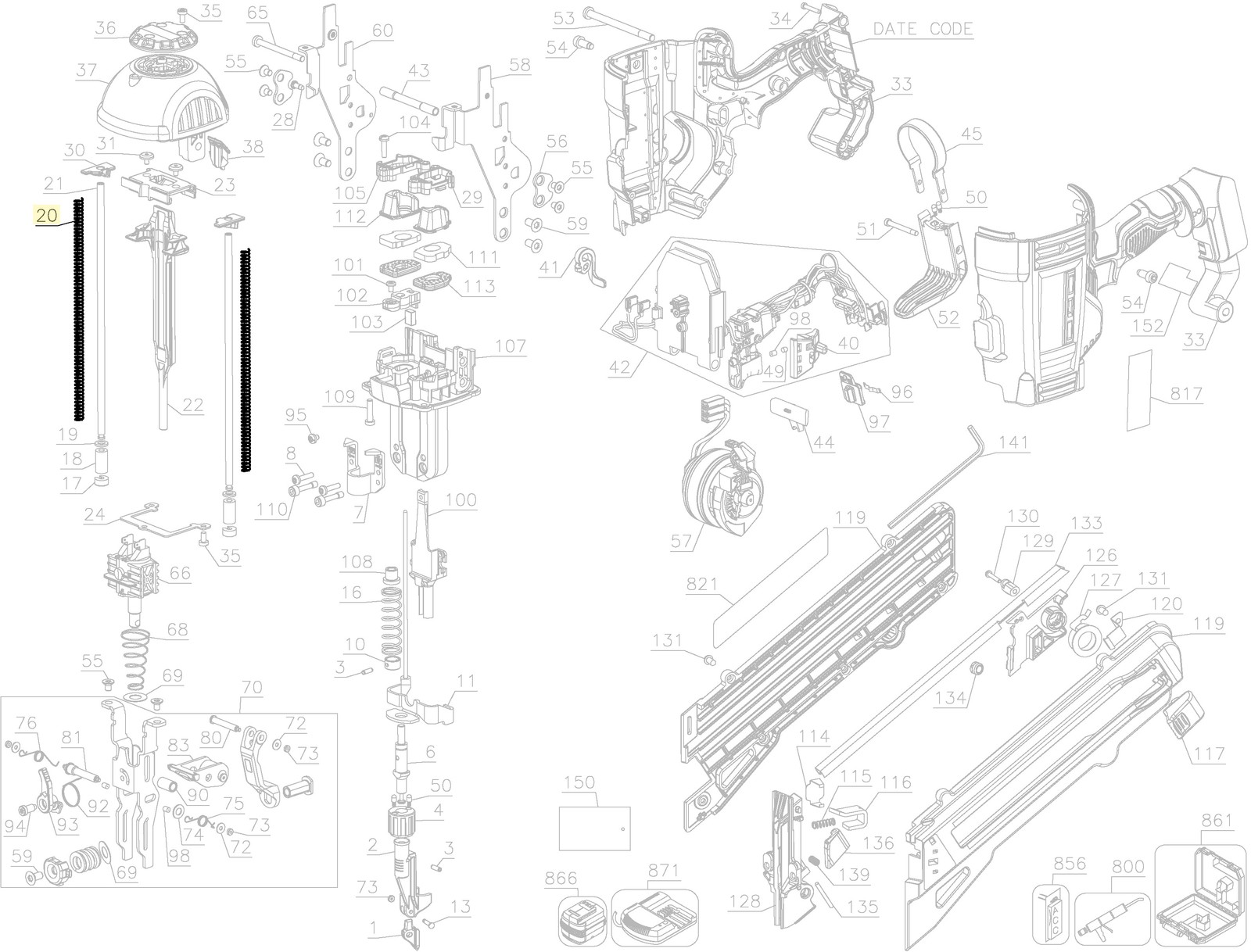 Dewalt Genuine OEM Springs for DCN693B Nailer - N233943