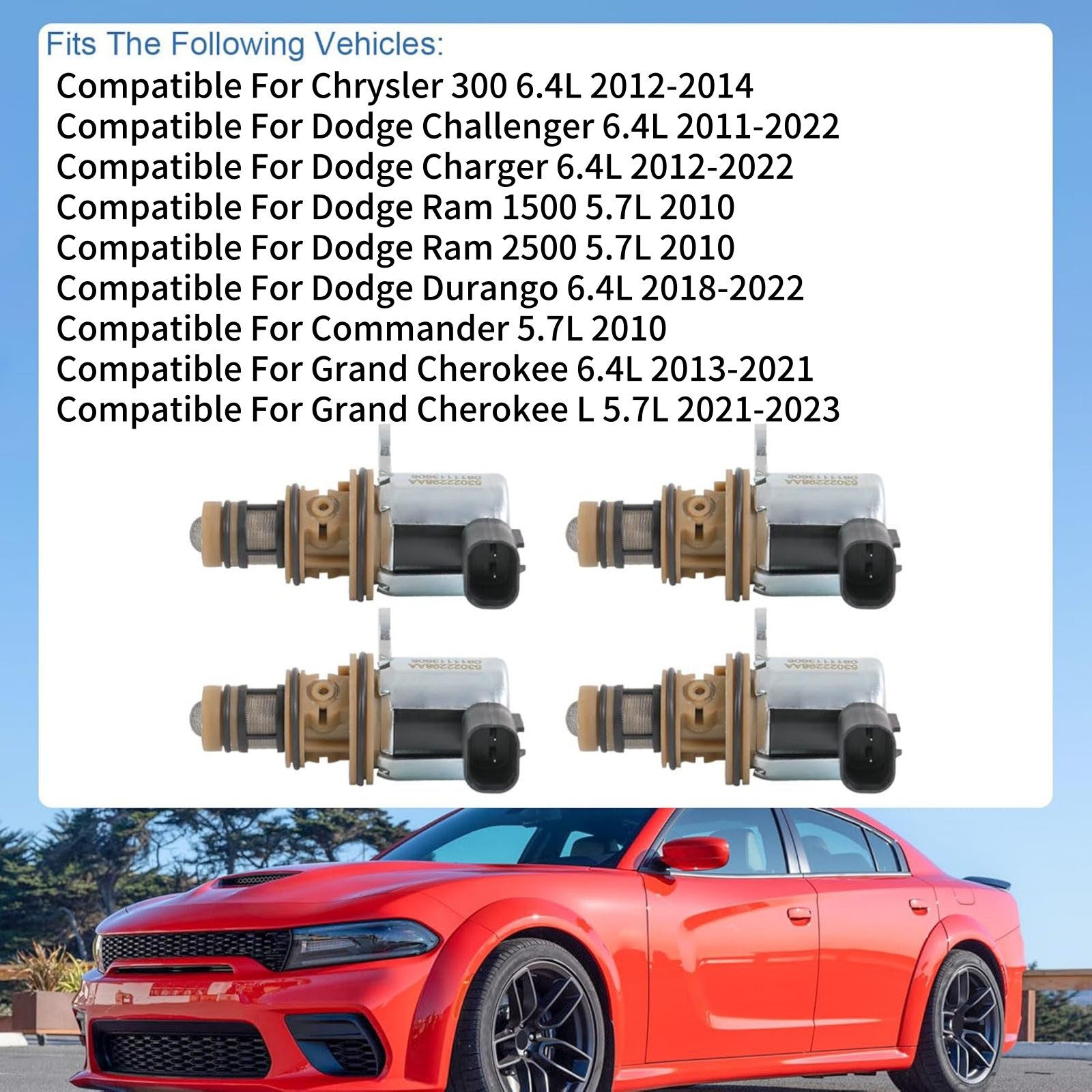 4PCS Aluminum Body 53022298AA Engine Multiple Displacement Solenoid For Chrysler