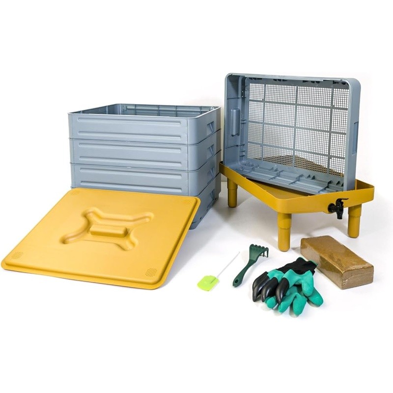 Large Worm Compost Bin 5 Layer Odorless Easy Use Efficient 100L Capacity