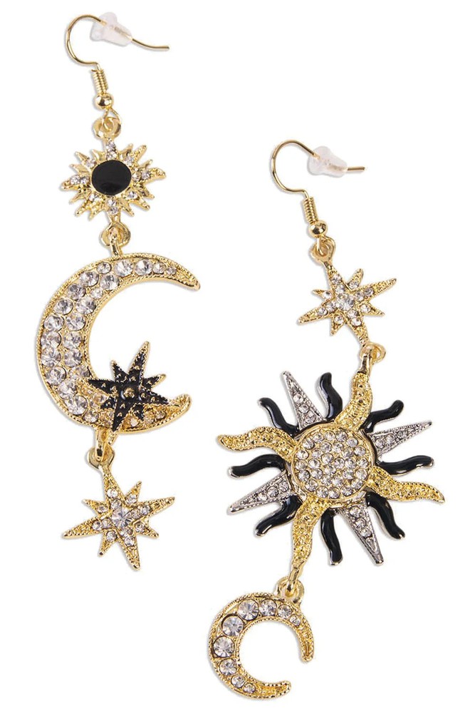 Moon and Sun Goddess Celestial Earrings