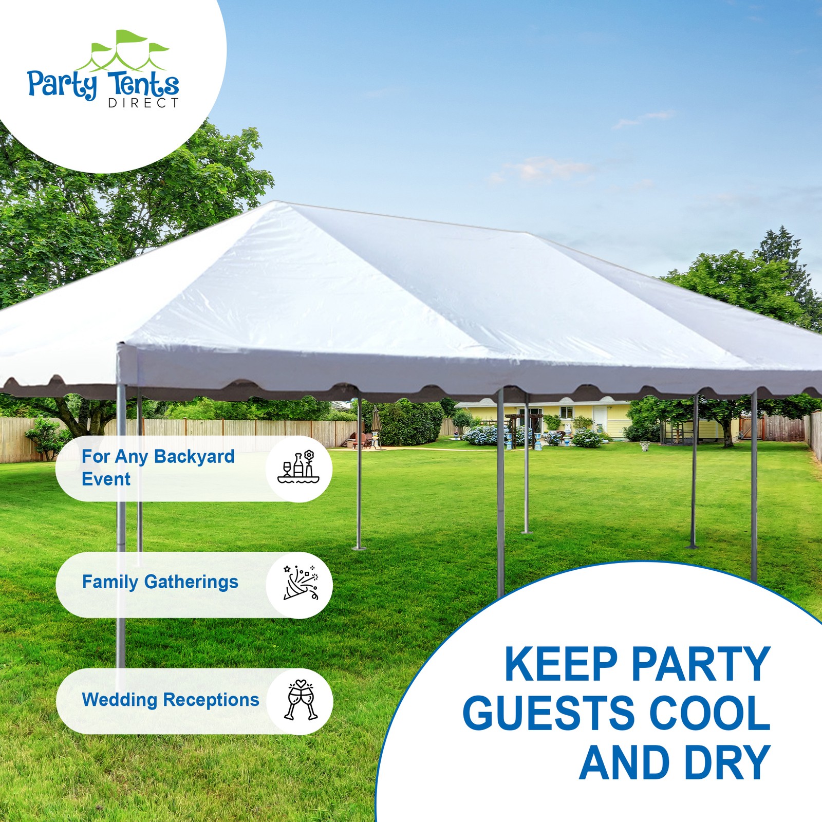 20 x 40 Canopy Party Tent White Commercial Backyard Event Gazebo with Frame