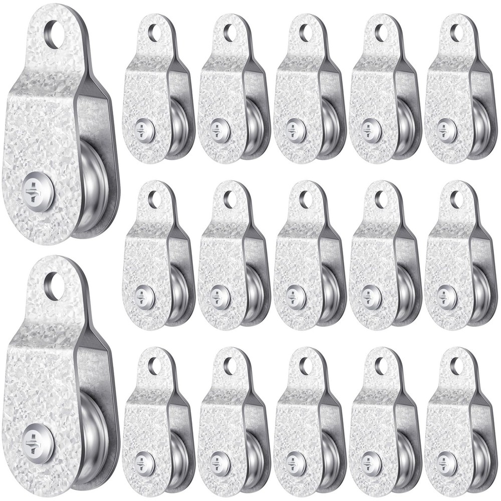 20 Pcs Single Pulley Block Wheel Bearing Inside Cable Roller Single Snatch Ca...